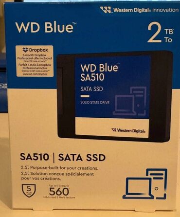 внешние накопители: Маалымат алып жүрүүчү, Жаңы, Western Digital (WD), SSD, 2 ТБ, 3.5", ПК үчүн