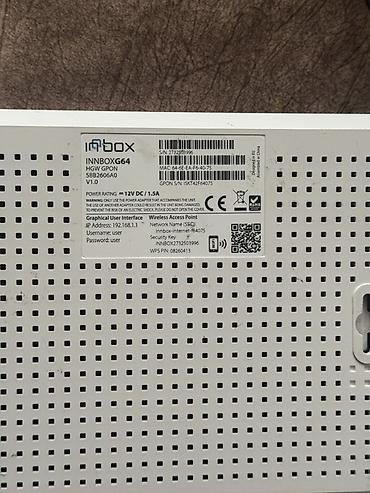 modem ucuz: İnbox INNBOX G64 GPON Wi‑Fi router Xüsusiyyətlər: - GPON/FTTH üçün — 6