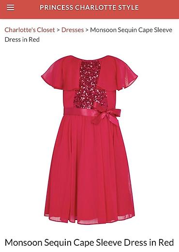 Donlar: Princess Charlottes style Monsoon Sequin Cape Sleeve Dress – Qırmızı — 2