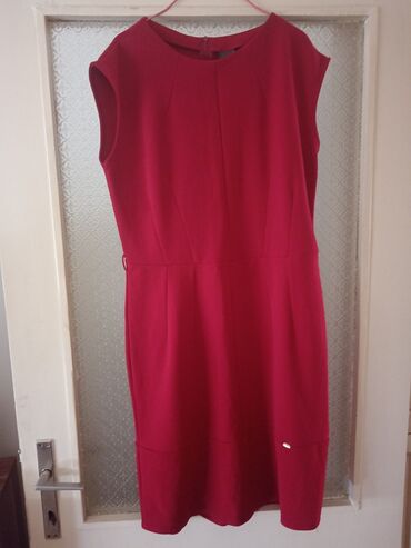 drapirana haljina: XL (EU 42), color - Burgundy, Cocktail, Short sleeves