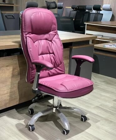 Ofis və oyun kresloları: Yeni, Təkərli, Qolları tənzimlənmir, Dəri — 8