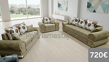 Stilske garniture: Komplet tapaciranih garnitura za dnevni boravak – moderan Chesterfield — 27