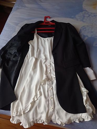 dəsti: Qadınlar üçün qara blazer + ağ paltar kombini - Qarşı-qarşıya geyilə — 2