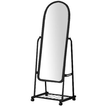 оверсайз одежды: Зеркало напольное на колесах с нижней полкой Зеркало для примерки
