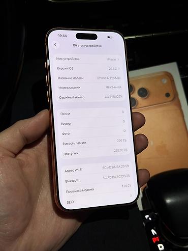 Мобильные телефоны и аксессуары: IPhone 17 Pro Max, Б/у, 256 ГБ, Оранжевый, Коробка, 91 % — 6