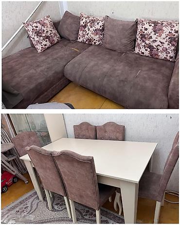 Qonaq otağı üçün, İşlənmiş, Kvadrat masa, 6 stul