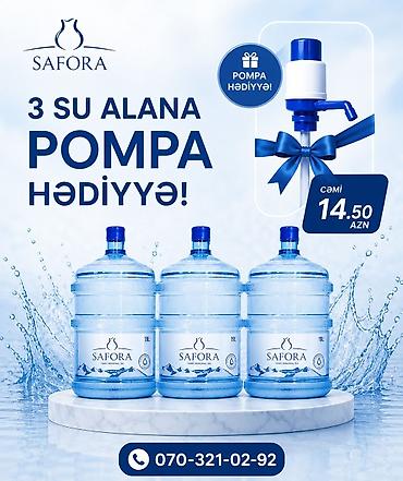 goy su: Safora təbii mineral su – 19 litrlik qablaşdırmada. - Dağ — 1