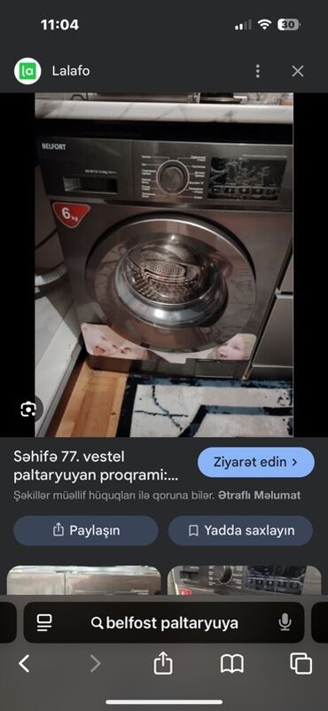 Kondisionerlər: Paltaryuyan maşın 6 kq, Yeni, Avtomat, Qurutmasız, Kredit yoxdur