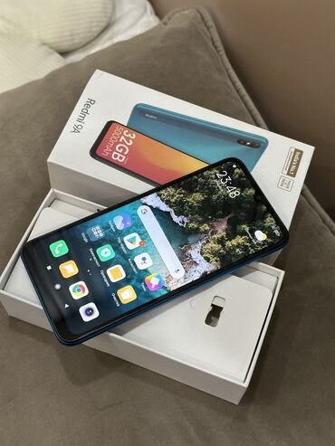 дешёвые телефоны: Xiaomi, Redmi 9A, Новый, 32 ГБ, цвет - Голубой, 2 SIM