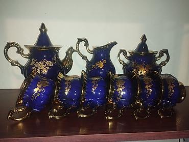Qab-qacaq və mətbəx ləvazimatları: Çay dəsti, rəng - Göy, Farfor, 6 nəfərlik — 2