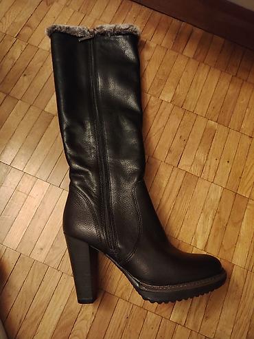 new yorker ugg: Ženske zimske čizme do kolena na štiklu - Materijal spolja: crna — 2