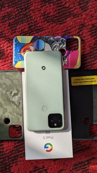 Google: Google Pixel 5, Б/у, 128 ГБ, цвет - Зеленый, 1 SIM, eSIM