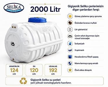 SELİKA markalı INJEKSION su çəni – 2000 LT OVAL - Həcm: 2000 litr -