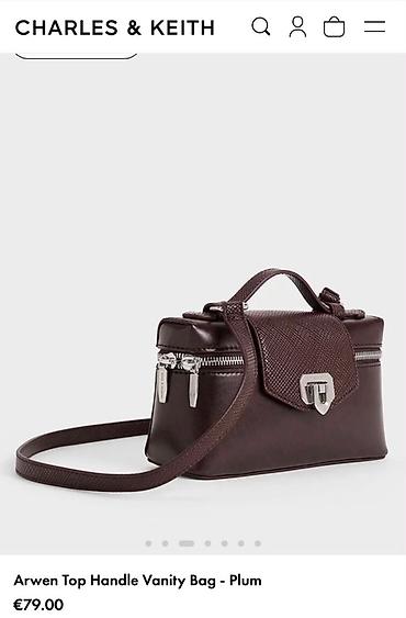 charles keith: Charles & keith gəhvəyi rəng çanta vəziyyəti: yeni kimi, güsuru — 1