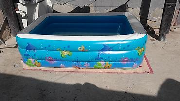 baliq tilovu: Şişmə ailə hovuzu + elektrik nasosu dəsti - Brend: InTime Plastics — 2