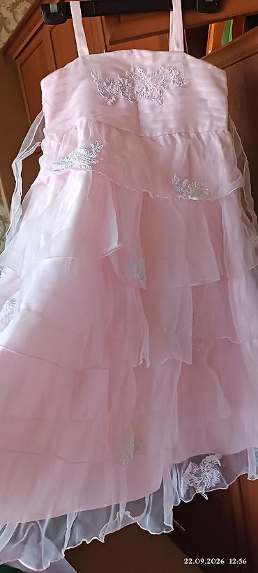 ленты выпускников: Праздничное детское платье - Цвет: нежно‑розовый - Силуэт — 2