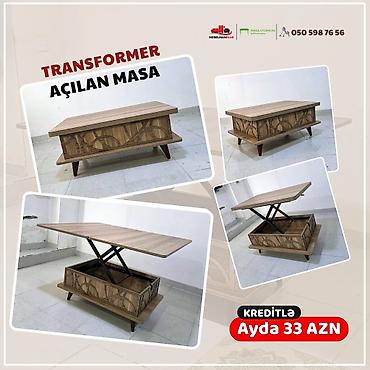 Masalar: Jurnal masası, Yeni, Transformer, Dördbucaq masa — 1