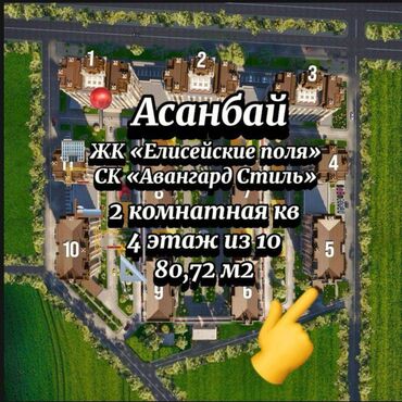 Продажа квартир: 2 комнаты, 81 м², Элитка, 4 этаж, ПСО (под самоотделку)