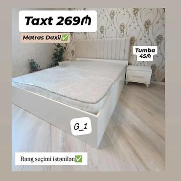 Taxt – 269₼ - Komplektə matras daxildir - Yumşaq başlıqla müasir