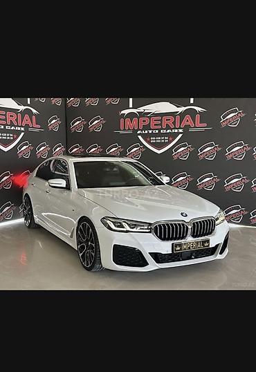 bmw f10 salon: BMW 5 Series (G30 LCI) – M paket sedan - Kuzov: ağ rəng, LCI — 2