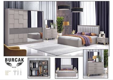 химчистка мебели: Двуспальная кровать, Шкаф, Трюмо, 2 тумбы, Турция, Новый