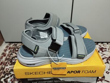 Босоножки, сандалии, шлепанцы: Мужские сандалии, 43, Skechers, Новый, цвет - Серый, Самовывоз
