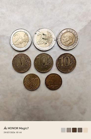 belarus pul vahidi: 2001ci ilə aid 2EURO və 2002ci ilə aid 10EURO CENT 50kuruş(Türk — 1
