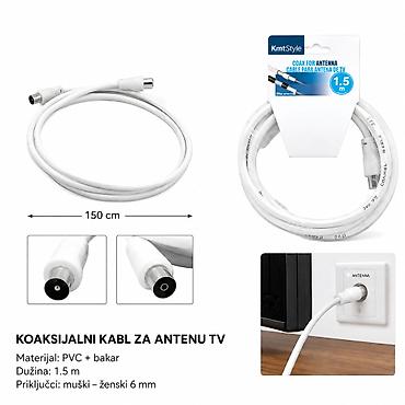 KMT Bijeli TV kabl sa muškim i ženskim konektorima 2303840 - Tip na lalafo.rs KMT Bijeli TV kabl sa muškim i ženskim konektorima 2303840 - Tip