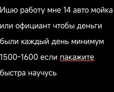 Резюмелер: Официант. Тажрыйбасыз — 1