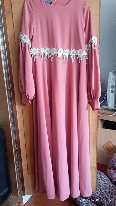 кружевное платье миди: Вечернее платье, Длинная модель, С рукавами, 3XL (EU 46), 4XL (EU 48)