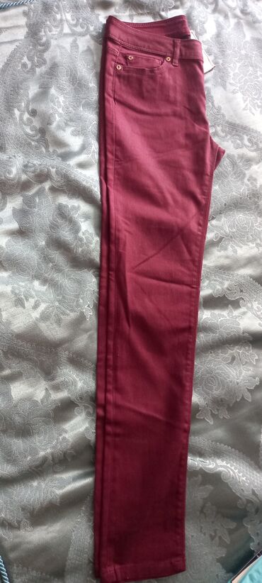 velvet şalvar: Şalvarlar Zara, M (EU 38), rəng - Qırmızı