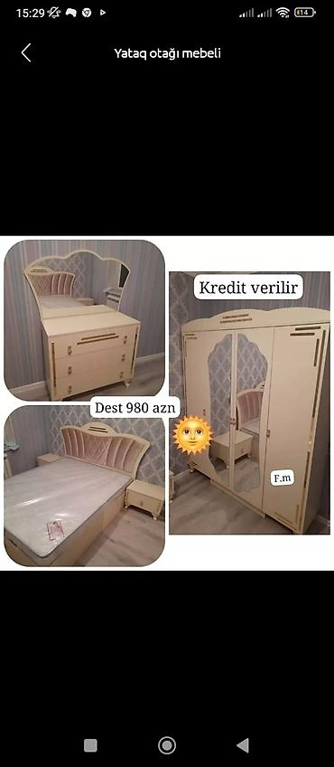 Yataq otağı dəstləri: İkinəfərlik çarpayı, Termo, Dolab, 2 tumba, Yeni — 1