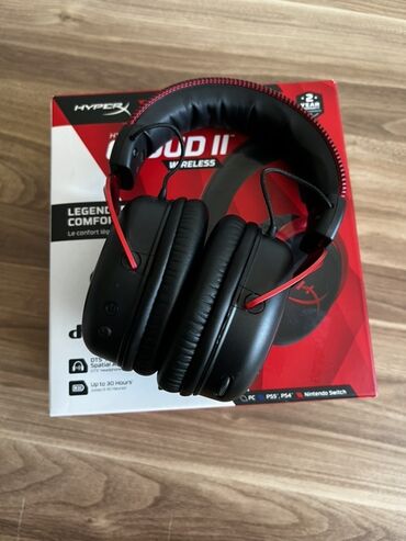 Техника и электроника: Б/у Беспроводные (Bluetooth) Наушники, HyperX, цвет - Черный