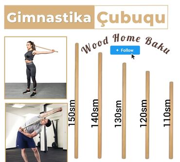 гантели для спорта: Gimnastika Çubuqları – Wood Home Baku - Material: tam ağacdan