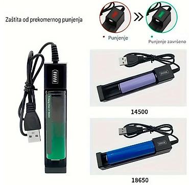 Baterije: Nov punjač za Litium-Jonske baterije. Ima indikator punjenja dok puni — 9