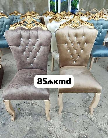kukna mebel: Klassik üslubda yemək otağı üçün dəbli stullar. - Material: yumşaq — 1
