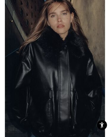 женские кожаные длинные перчатки: Dəri kurtka, Zara, S