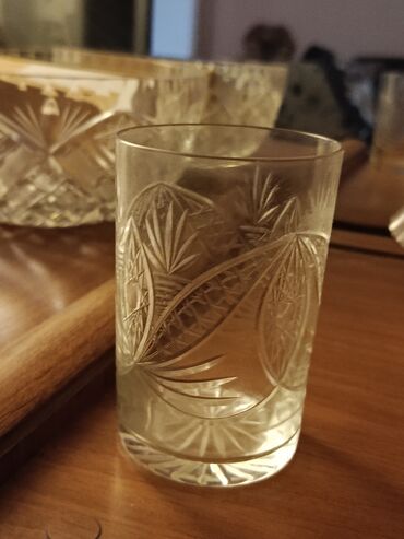 çay stəkanı: Stəkanlar, rəng - Ağ, Xrustal, 2 ədədli dəst, 250 ml, SSRİ