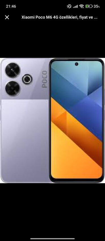 Poco: Poco M6, 256 GB, rəng - Qara, Barmaq izi, Face ID