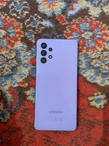 samsung 2 ci el telefonlar: Samsung Galaxy A32, 128 GB, rəng - Bənövşəyi, İki sim kartlı, Face ID