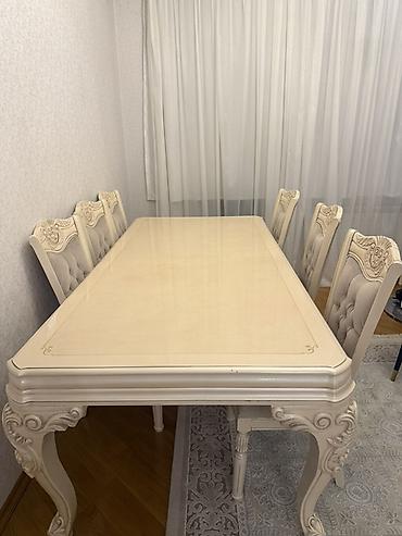 Ev və bağ: Klassik üslubda yemək otağı dəsti - Rəng: krem/ivori - Tərkib: böyük — 2