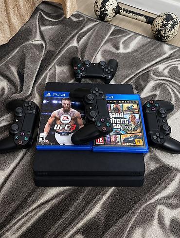 диски для playstation 3: PlayStation 4 (Slim), 4 джостика 2 дисков!. Комплектация: - Консоль — 1