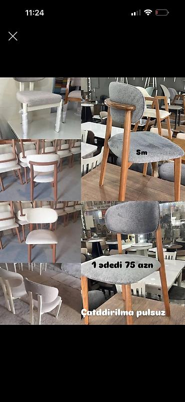 Kreslolar: Yemək otağı/kafe üçün rahat oturacaq kreslolar - Taxta karkas və — 1