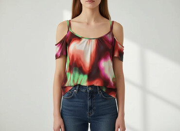 bluzki prążkowane krótki rękaw: Women's blouse, size S