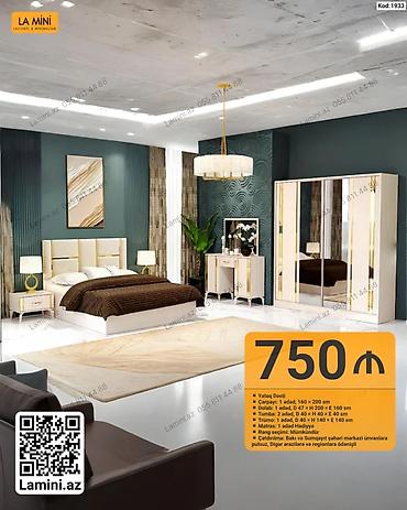 Ev üçün mebel: LA Mini – Yataq Dəsti (Kod: 1933) Komplektin tərkibi və ölçülər: - — 1
