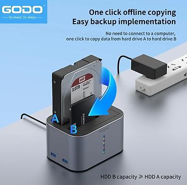 Другие комплектующие: Док-станция GODO GDPD07T-U для SATA жестких дисков/SSD 2.5/3.5 с — 4