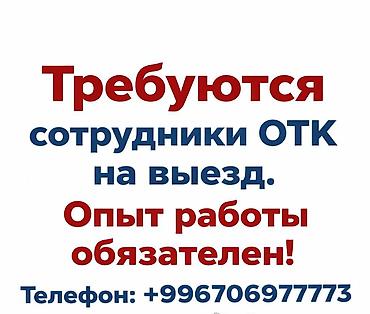 Техникалык көзөмөл оператору: Талап кылынат Сапат көзөмөлдөөчү адис, Төлөм: Жума сайын, 1-2-жылдык тажрыйба — 1