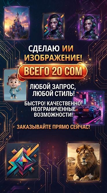 козу сатылат бишкек: Услуга: создание ИИ-изображений на заказ. Что предлагаю: - Любой — 1