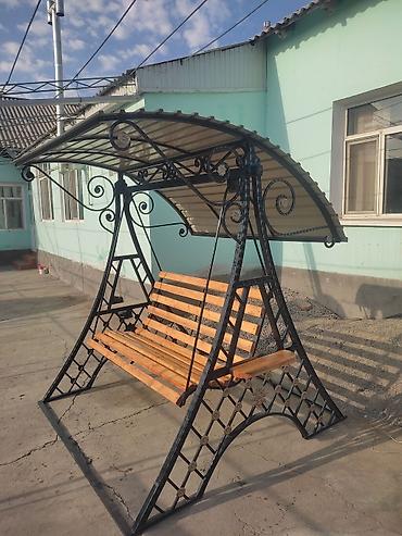 Садовая мебель: Садовые качели Металл, Со спинкой, С крышей — 2