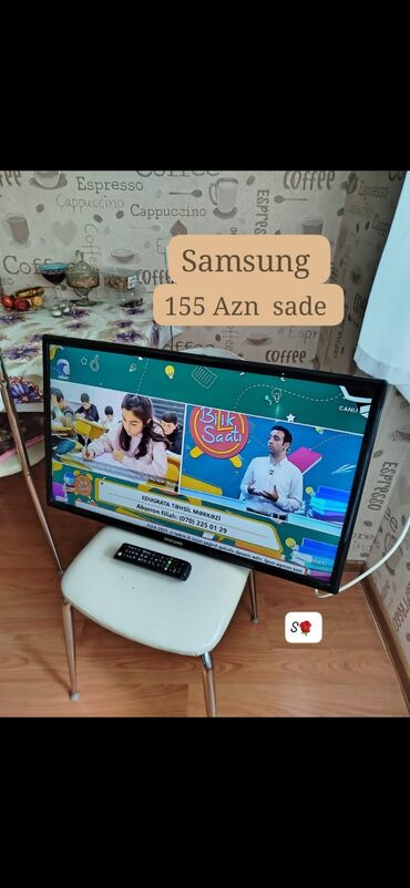 televizor təzə: Televizor Samsung 82 led teze kimi daxili tuneri var milli kanallari